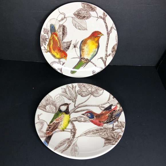 Williams Sonoma Other - 2 Williams-Sonoma Botanical Birds Salad Plates EUC